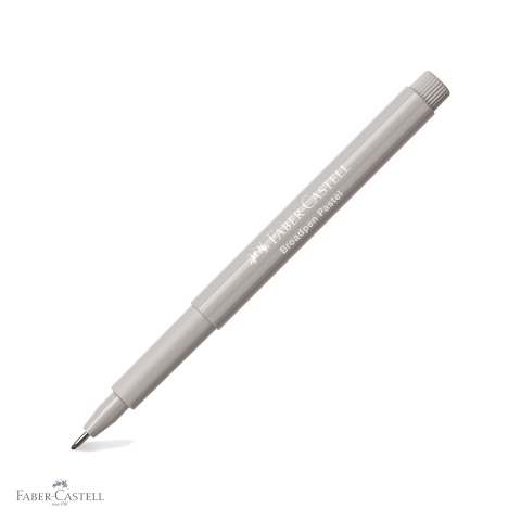 Linere - Liner Faber-Castell Broadpen 1544 gri pastel, varf 0.8 mm incastrat in metal, pentru scris si desen