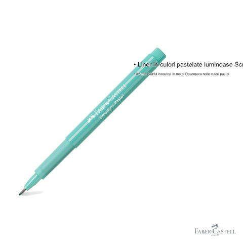 Liner Faber-Castell Broadpen 1544 turcoaz pastel, varf 0.8mm incastrat in metal, pentru scris si desen [2]