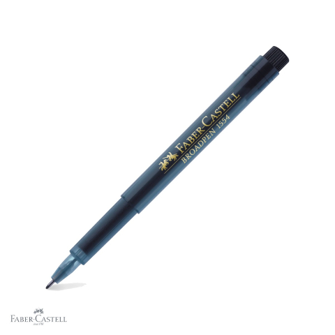 Linere - Liner Faber-Castell Broadpen 1554, varf metalic 0.8 mm, cerneala permanenta pe baza de apa, pentru documente