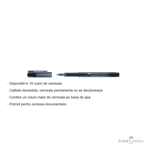 Liner Faber-Castell Broadpen 1554, varf metalic 0.8 mm, cerneala permanenta pe baza de apa, pentru documente [1]