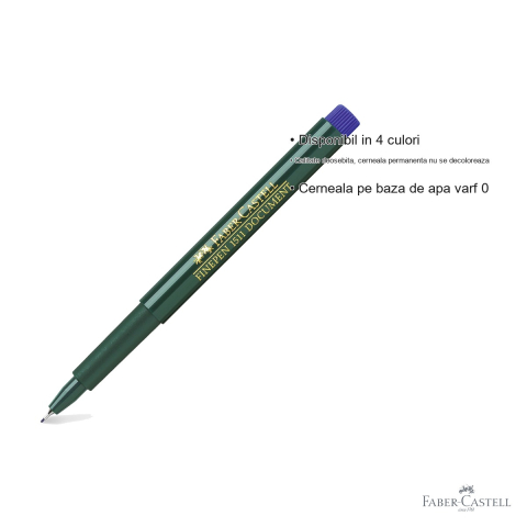 Liner Faber-Castell Finepen 1511 albastru, varf metalic 0.4 mm, pentru desen tehnic si scriere de precizie [2]