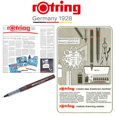 Liner Graphic cu Tehnologie Free Ink 0.4mm Negru, pentru Desen Tehnic si Scriere, cu Varf Metalic, Tikky Rotring [4]