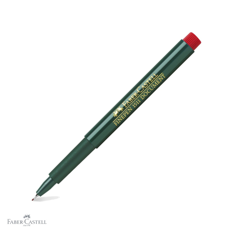 Linere - Liner rosu Faber-Castell Finepen 1511, varf metalic 0.4 mm, cerneala pe baza de apa