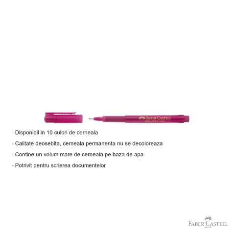 Liner roz Faber-Castell Broadpen 1544, varf metalic 0.8 mm, cerneala permanenta pe baza de apa [1]