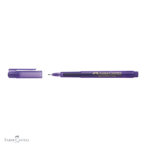 Liner violet 0.8 mm Faber-Castell Broadpen 1554, varf metalic, cerneala permanenta pentru documente [3]