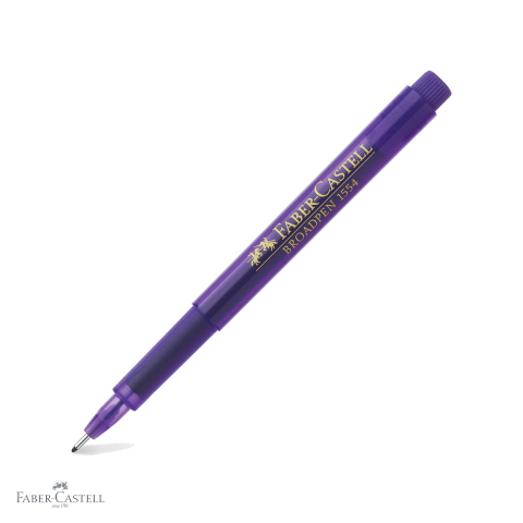 Linere - Liner violet 0.8 mm Faber-Castell Broadpen 1554, varf metalic, cerneala permanenta pentru documente