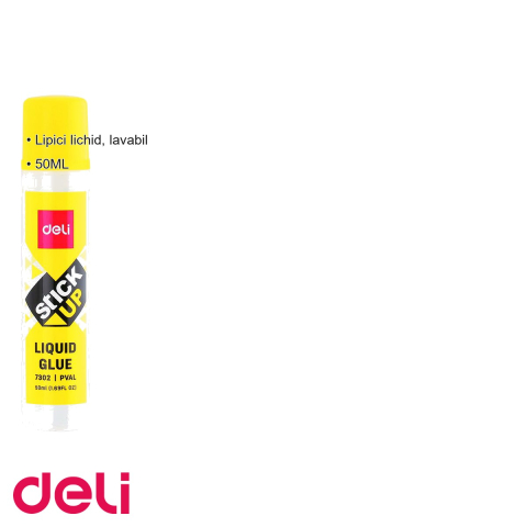 Lipici lichid Deli 50ml, lavabil, pentru birou si scoala [2]