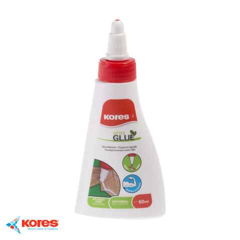 Handmade Creativ si Hobby - Lipici lichid Kores Craft alb PVA 60g, capac cu dozator, pentru hartie carton textile si lemn