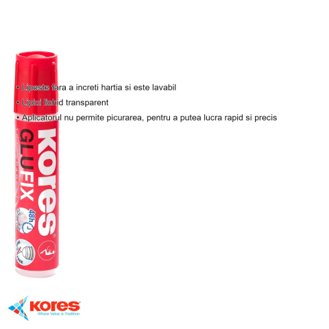Lipici lichid transparent Kores 30ml, aplicator anti-picurare, fara solvent, lavabil [2]