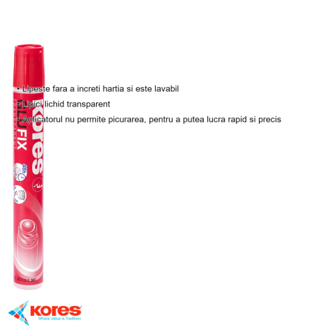 Lipici lichid transparent Kores 50ml, sistem cu supapa anti-picurare, fara solvent, lavabil [2]