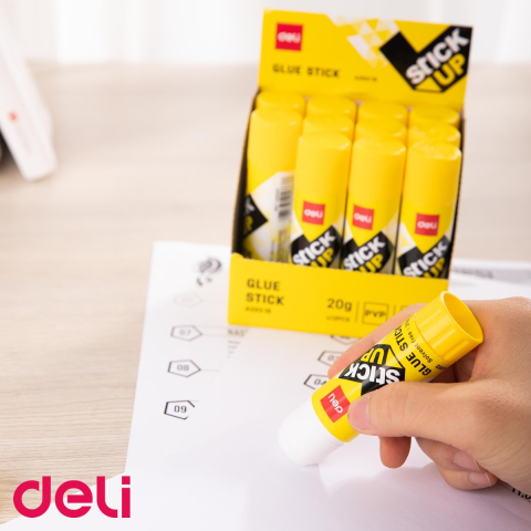 Lipici stick Deli 20g, adeziv cu uscare rapida, lavabil, pentru birou si scoala [3]