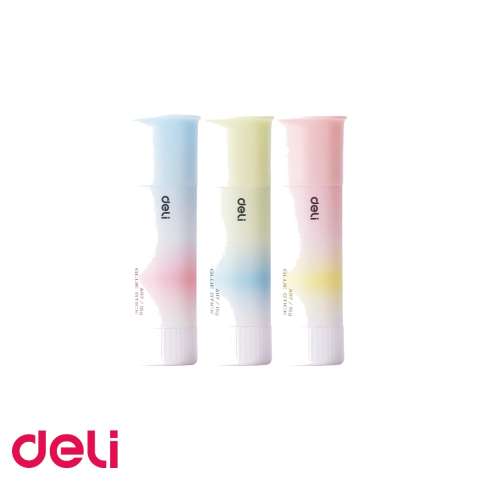 Birotica papetarie - Lipici stick Deli, corp degrade, 15g, adeziv rapid fara acizi, pentru birou si scoala