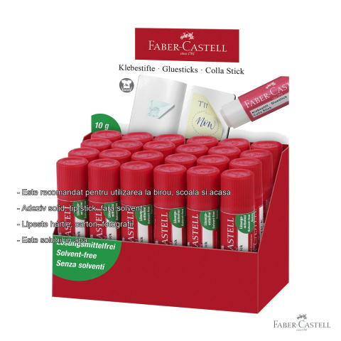 Lipici stick Faber-Castell 10g, fara solvent, pentru hartie, carton si fotografii [1]