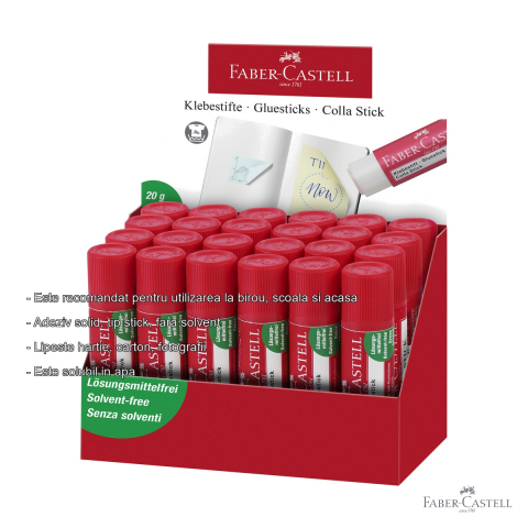 Lipici stick Faber-Castell 20g, fara solvent, pentru hartie, carton si fotografii [1]