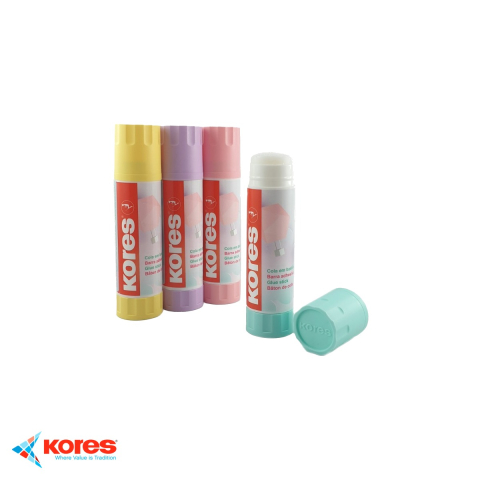 Birotica papetarie - Lipici stick Kores Pastel 20g, cu glicerina, non-toxic si lavabil, pentru hartie si carton