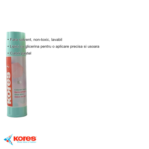 Lipici stick Kores Pastel 40g, cu glicerina, non-toxic si lavabil, pentru hartie si carton [2]