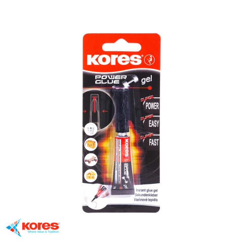 Adezivi - Lipici superglue Kores 3g, lipire instantanee, pentru metal, cauciuc, piele, lemn, hartie si plastic