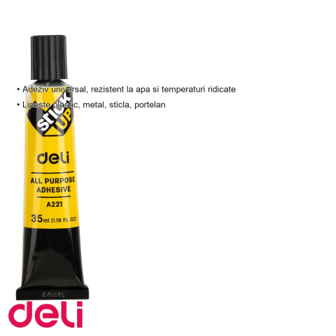 Lipici universal lichid Deli 35ml, rezistent la apa, pentru plastic, metal, sticla si portelan [2]