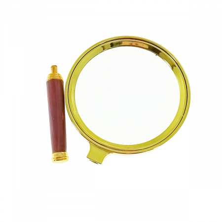 Lupa cu lentila de sticla, diametru 100mm, 12820, maner detasabil de 72mm, aurie [2]