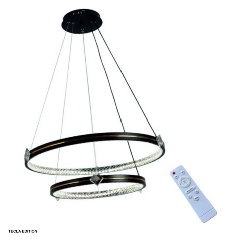 Corpuri iluminare - Lustra LED Callisto DL75L204, 85 W, 2 brate, 3 temperaturi de lumina, cu telecomanda IR