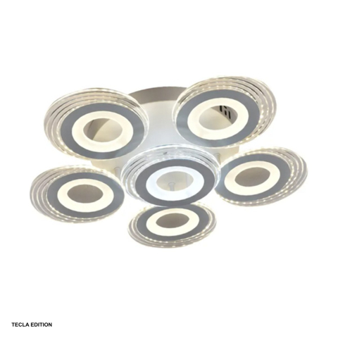 Corpuri iluminare - Lustra LED Ceres DL75L086, 150 W, 6 brate, 3 temperaturi de lumina, cu telecomanda IR