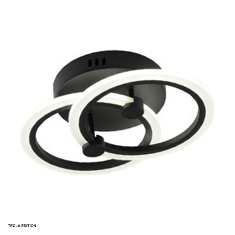 Corpuri iluminare - Lustra LED Cybele DL75L042B, 36 W, 2 brate, 3 temperaturi de lumina, cu telecomanda IR, negru