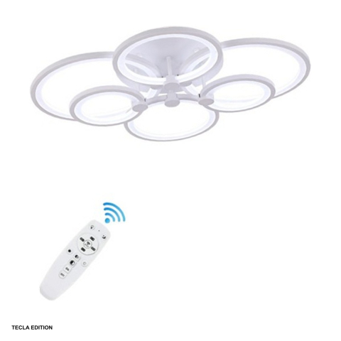 Corpuri iluminare - Lustra LED Cybele DL75L046, 100 W, 6 brate, 3 temperaturi de lumina, cu telecomanda IR