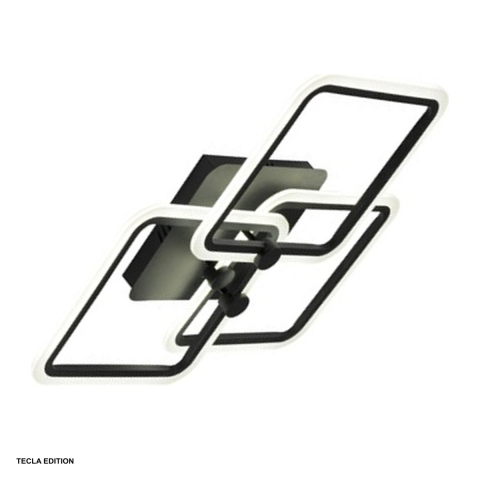 Corpuri iluminare - Lustra LED Hebe DL75L053B, 80 W, 3 brate, 3 temperaturi de lumina, cu telecomanda IR, negru