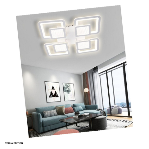 Corpuri iluminare - Lustra LED Hebe DL75L058, 100 W, 8 brate, 3 temperaturi de lumina, cu telecomanda IR