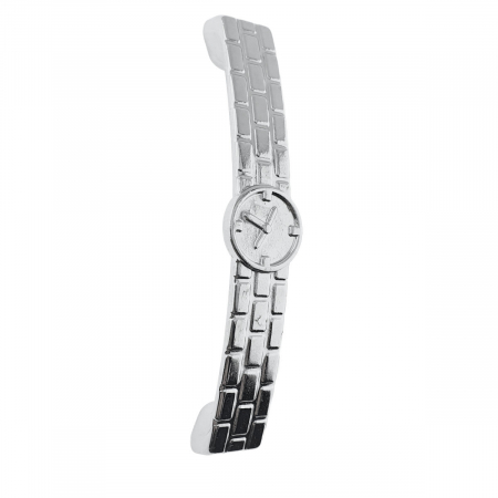 Bricolaj - Maner din metal pentru mobilier, lungime 115 mm, cu design ceas, MOB-66989, argintiu