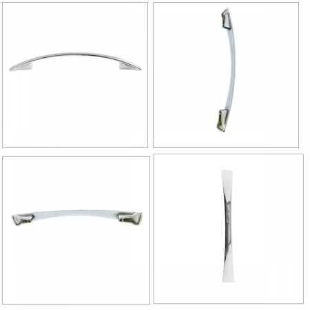 Maner din metal pentru mobilier, lungime 180 mm, MOB-66364, argintiu [2]