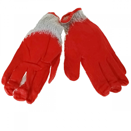 Manusi de lucru, bumbac tricotat cu acoperire din cauciuc, Top Tools 83S203, marime 9", gri cu rosu [3]