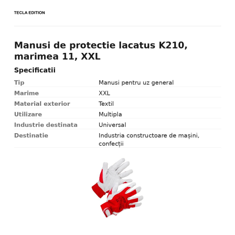 Manusi de protectie lacatus K210, marimea 11, XXL [2]
