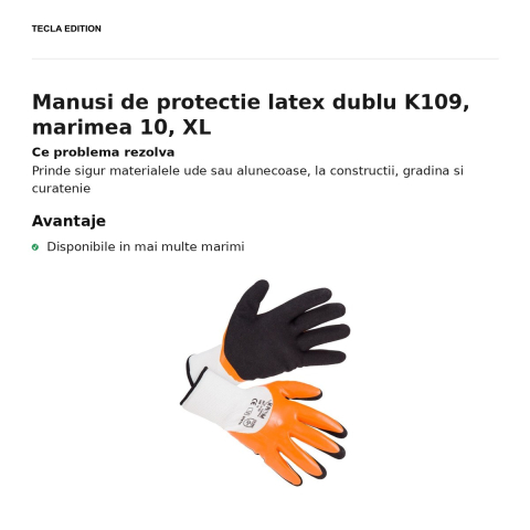 Manusi de protectie latex dublu K109, marimea 10, XL [1]