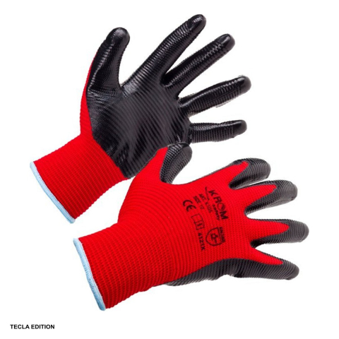 Manusi imersate in nitril - Manusi de protectie nitril rosu/negru K105, marimea 9, L