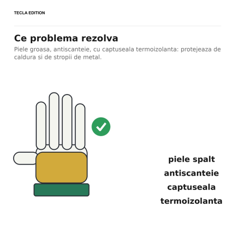 Manusi de protectie pentru sudor, piele spalt bovina rosie, marimea 11, XXL [4]