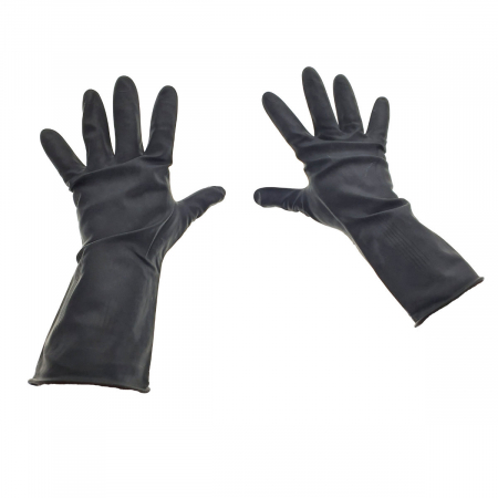 Manusi din cauciuc rezistent, protectie anti-chimica, lungime 35cm, negre [1]
