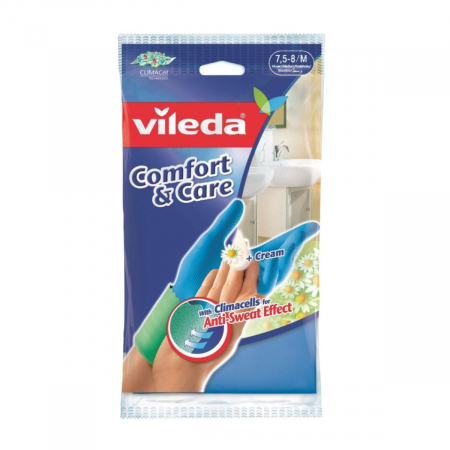 Manusi menajere - Manusi Vileda Comfort&Care 08371,pentru uz casnic,marime M,o pereche