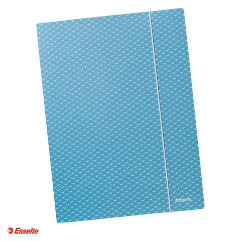 Mape si serviete - Mapa cu elastic Esselte Colour'Breeze, carton, A4, capacitate 150 coli, pentru transport, albastru