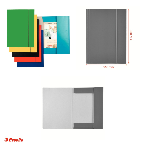 Mapa cu elastic Esselte Economy, carton, A4, capacitate 150 coli, pentru arhivare, verde [3]