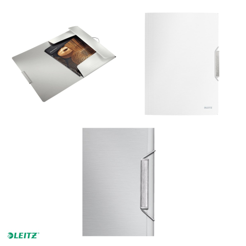 Mapa cu elastic Leitz Style, PP, A4, capacitate 150 coli, pentru transport, alb Arctic [3]
