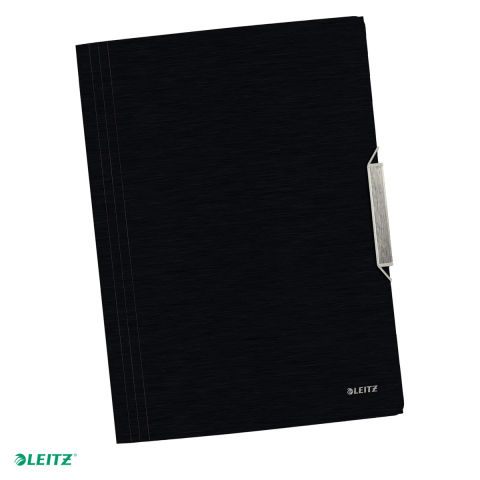 Mape si serviete - Mapa cu elastic Leitz Style, PP, A4, capacitate 150 coli, pentru transport, negru Satin
