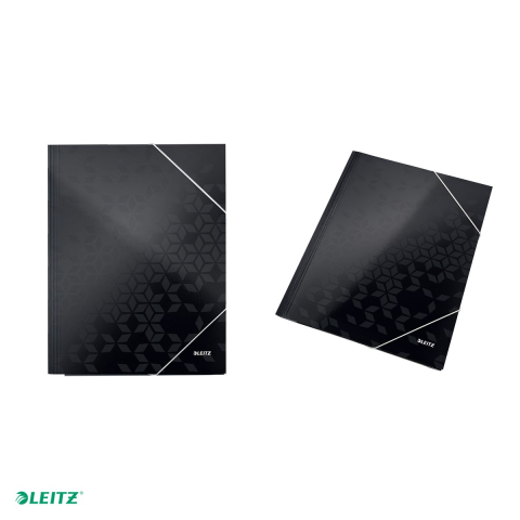 Mapa cu elastic Leitz WOW, carton laminat, A4, capacitate 250 coli, pentru transport, negru [3]