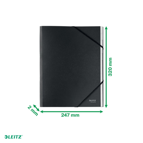 Mapa cu separatoare Leitz Recycle, carton, A4, 12 separatoare, pentru transport, negru [5]