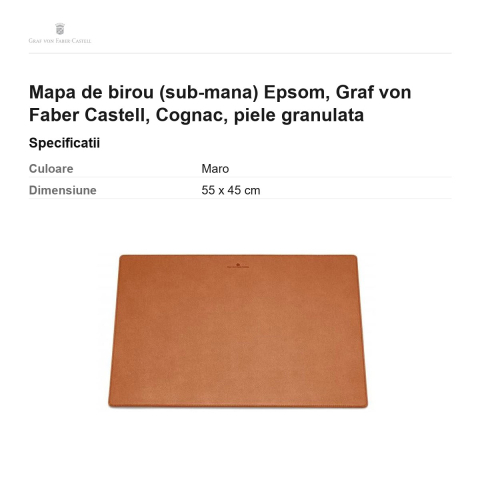 Mapa de birou (sub-mana) Epsom, Graf von Faber Castell, Cognac, piele granulata [2]