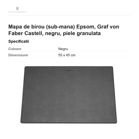 Mapa de birou (sub-mana) Epsom, Graf von Faber Castell, negru, piele granulata [2]