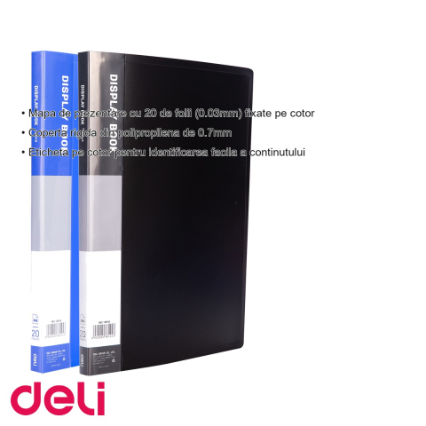 Mapa de prezentare Deli, 20 folii, coperta rigida din polipropilena, culori asortate, pentru documente A4 [2]