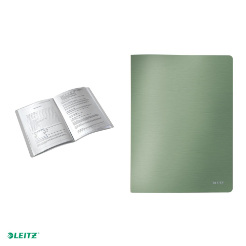 Mapa de prezentare Leitz Style, coperta moale, PP, A4, 40 de folii, capacitate 80 de coli (2 coli per fila,(80 g/mp), fistic [4]