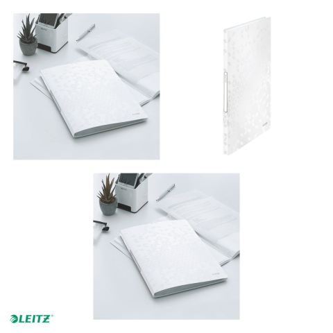 Mapa de prezentare Leitz WOW, coperta moale, PP, A4, 40 de folii, capacitate 80 de coli (2 coli per fila,(80 g/mp), alb [3]