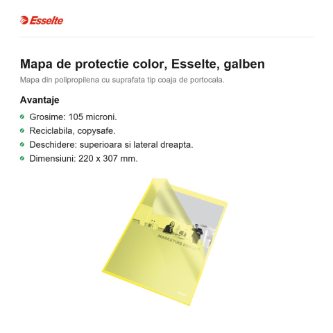 Mapa de protectie color, Esselte, galben [1]